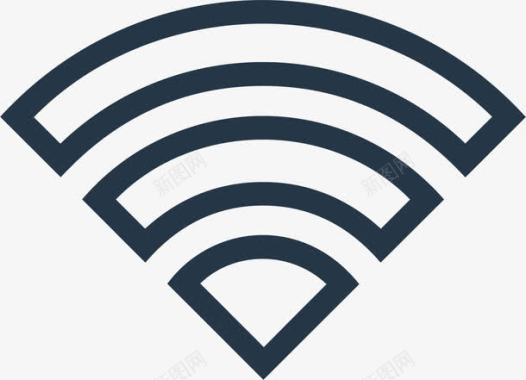 镂空蓝色wifi信号栏图标图标