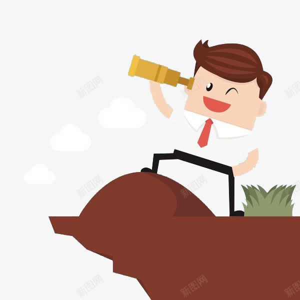 站在悬崖边眺望的人png免抠素材_新图网 https://ixintu.com 从高处向远望 俯望 卡通手绘 用望远镜看 看 看向远方 眺望 眺望远方 观看 观赏 远望