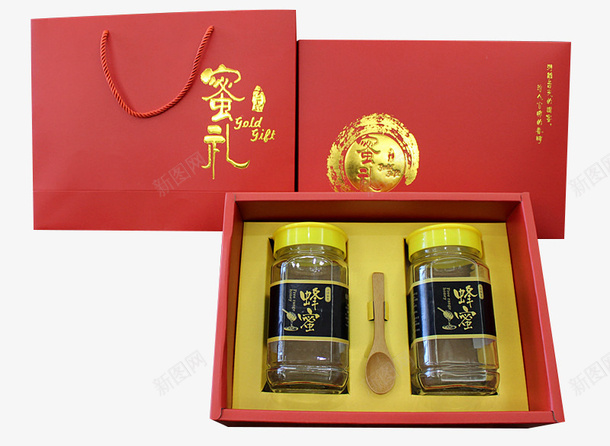 土特产蜂蜜包装盒png免抠素材_新图网 https://ixintu.com 包装盒 土特产 土特产包装 本地 礼盒 红色 蜂巢 蜂蜜 食品