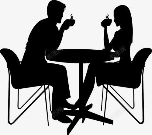 情侣剪影图标png_新图网 https://ixintu.com 会议 同事 咖啡 夫妻 恩爱 黑色剪影