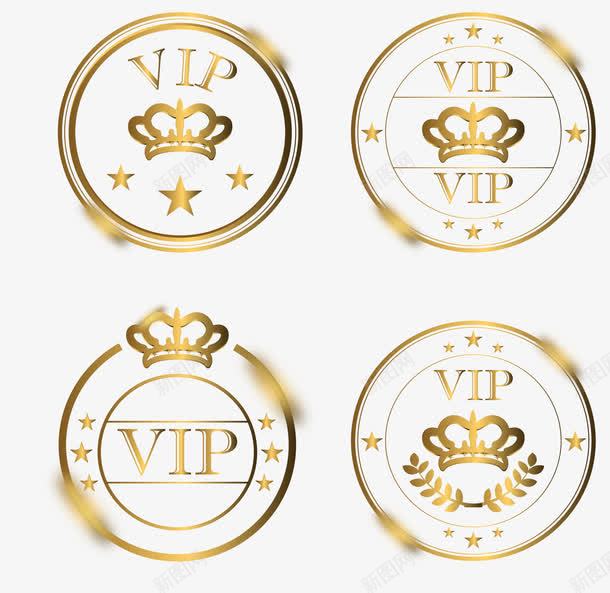 皇冠会员等级徽章png免抠素材_新图网 https://ixintu.com 会员徽章 会员等级 矢量素材 金箔纸 金色徽章