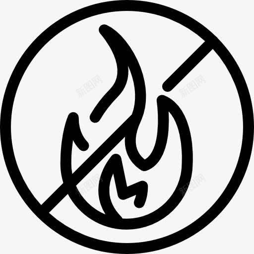 易燃图标png_新图网 https://ixintu.com 危险 地图和国旗 火焰 禁止 防火