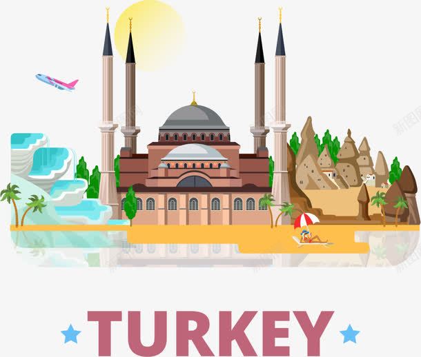 土耳其旅游宣传png免抠素材_新图网 https://ixintu.com 土耳其 土耳其旅游 城市 城镇 建筑 房子 旅游宣传