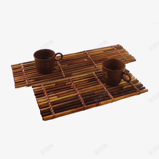 不同规格茶垫茶托png免抠素材_新图网 https://ixintu.com 手工制作 竹子 竹排 茶杯