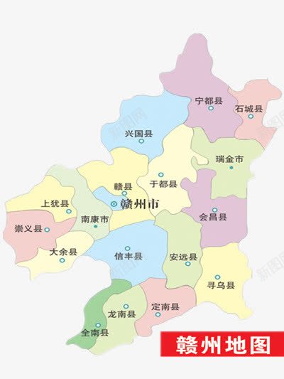 赣州地图png免抠素材_新图网 https://ixintu.com 地理 导航 旅游