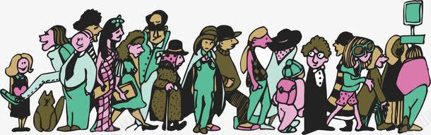 排队的人png免抠素材_新图网 https://ixintu.com 交谈 卡通人物 排队 排队的人 队伍