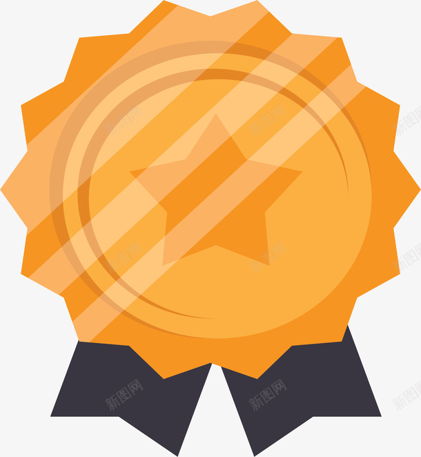 金色锯齿获奖奖章矢量图ai免抠素材_新图网 https://ixintu.com 勋章 得奖奖章 徽章 矢量png 矢量图 金色奖章 金色徽章