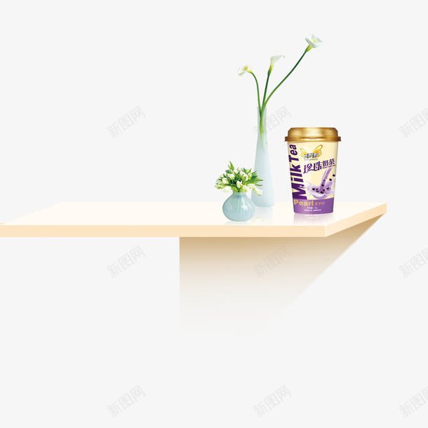墙上的装饰png免抠素材_新图网 https://ixintu.com 场景 奶茶 清新 花瓶