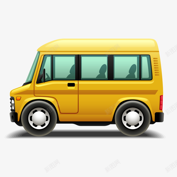 黄色的面包车矢量图ai免抠素材_新图网 https://ixintu.com 交通工具 卡通 车辆设计 运输工具 面包车 黄色 矢量图