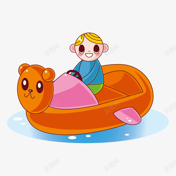 卡通游乐场水上划船游戏插画矢量图ai免抠素材_新图网 https://ixintu.com 儿童玩耍卡通 儿童节 免抠 创意 卡通器材设备 小孩划船 插画 气球 水上划船 游乐场 游戏 玩具 矢量图