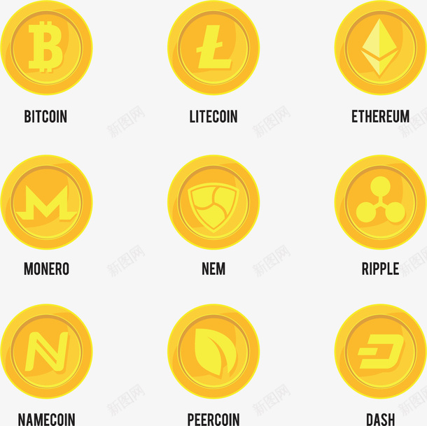 互联网金融交易货币矢量图ai免抠素材_新图网 https://ixintu.com 互联网 比特币 矢量png 网络金融 货币 金色货币 矢量图