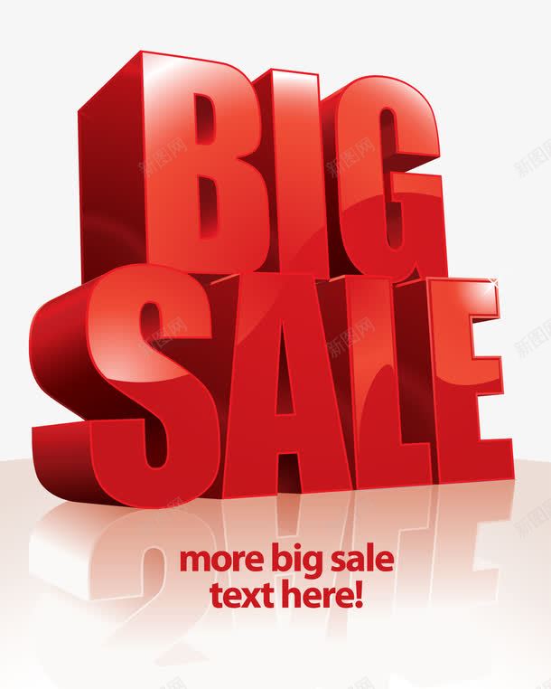 sale立体字矢量图eps免抠素材_新图网 https://ixintu.com big sale立体字 促销 红色 艺术字 矢量图