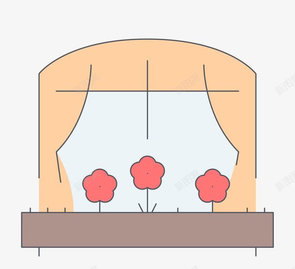 图标简笔画 客厅家具 家具图标 家具装饰家具 手绘 手绘家具图标 窗帘