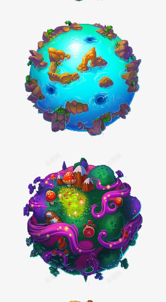 星球关卡选择图标png_新图网 https://ixintu.com 关卡 星球 科幻 选择