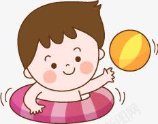 卡通小孩png免抠素材_新图网 https://ixintu.com 儿童 卡通小孩 可爱 小孩 水球 沙滩小孩 游泳圈