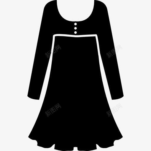 长袖飘逸连衣裙图标png_新图网 https://ixintu.com 时装 礼服 长袖 长袖衣服 飘逸的连衣裙