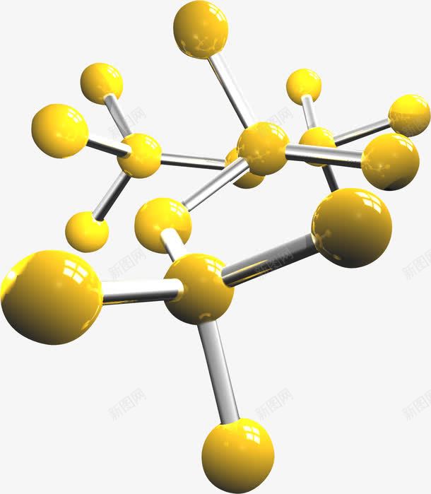 分子研究黄色科研png免抠素材_新图网 https://ixintu.com 分子 研究 科研 黄色