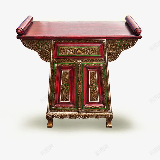 东南亚金箔装饰收纳柜子png免抠素材_新图网 https://ixintu.com 产品实物 供桌台 文件柜 泰式风格 金箔