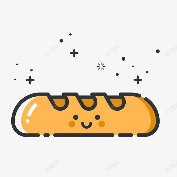 毛毛虫面包卡通图图标png_新图网 https://ixintu.com 图标 手绘 毛毛虫面包 移动端 网页 长条 面包 食物