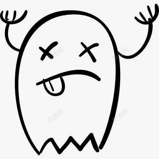 万圣节鬼举起手臂和舌头图标png_新图网 https://ixintu.com 万圣节 举起手臂 可爱 幻影 性格 舌头 鬼吓人