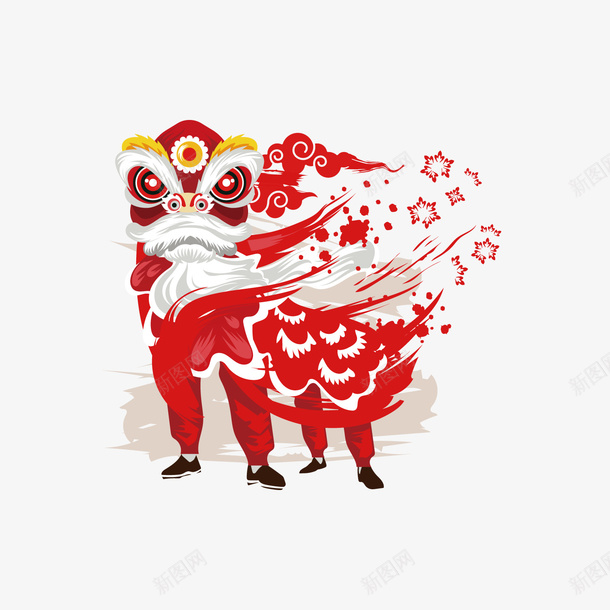 红色喜庆节日舞狮矢量图ai免抠素材_新图网 https://ixintu.com 喜庆 平面 烟花 站立 红色 舞狮 节日 设计 矢量图