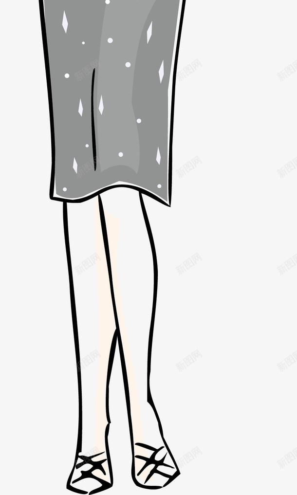 女士裙子矢量图ai免抠素材_新图网 https://ixintu.com 上衣 外套 外衣 女装 手绘 服装 服饰 模特 矢量图 短裙 衣服 裙子 裙底 连衣裙 长裙