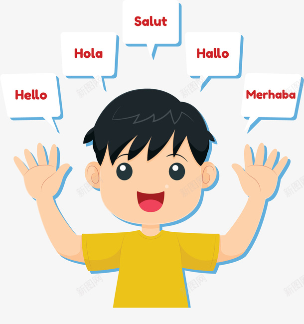 说各国语言的男孩矢量图ai免抠素材_新图网 https://ixintu.com 卡通男孩 各国语言 矢量png 精通语言 说外语 说外语男孩 矢量图