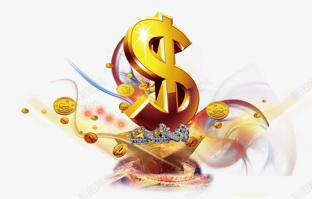 财富城市元素png免抠素材_新图网 https://ixintu.com 商业街 璀璨 金币 金融