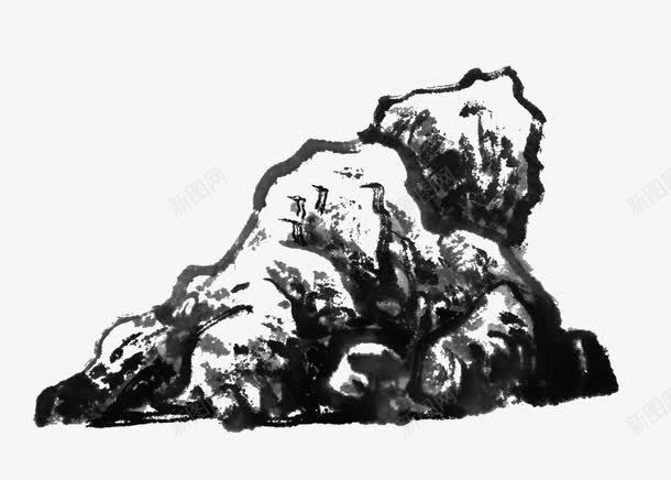 手绘水墨画石头png免抠素材_新图网 https://ixintu.com 手绘 晕染 毛笔 水墨画 石头