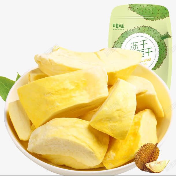 百草味榴莲干png免抠素材_新图网 https://ixintu.com 产品实物 榴莲干 特产 零食