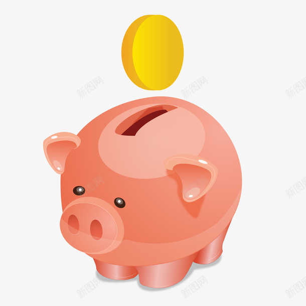 卡通储蓄罐矢量图ai免抠素材_新图网 https://ixintu.com 卡通 卡通储蓄计划图案 小猪储蓄罐 矢量图 粉红色 金币 金钱