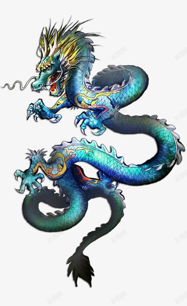 蓝色飞龙png免抠素材_新图网 https://ixintu.com 素材 蓝色 飞龙