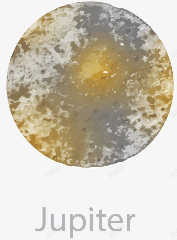 水彩绘行星png免抠素材_新图网 https://ixintu.com 木星 水彩绘 行星