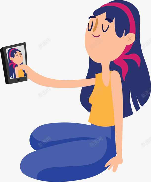 美女在线视频播放矢量图ai免抠素材_新图网 https://ixintu.com 在线视频 在线视频播放 在线视频教育 在线视频相机 多人在线视频 手绘 直播 矢量图