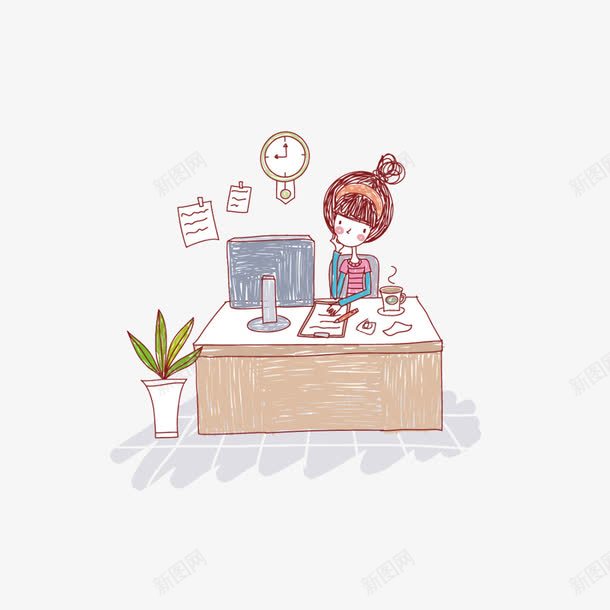 工作室png免抠素材_新图网 https://ixintu.com 办公 工作室 手绘 手绘办公室 设计 设计工作室 设计房间