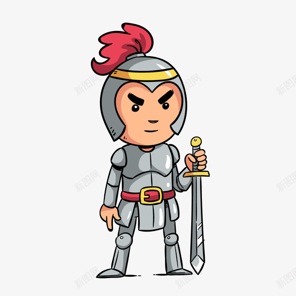 卡通骑士装饰png免抠素材_新图网 https://ixintu.com 卡通人物 卡通士兵 卡通骑士 将军 背景装饰