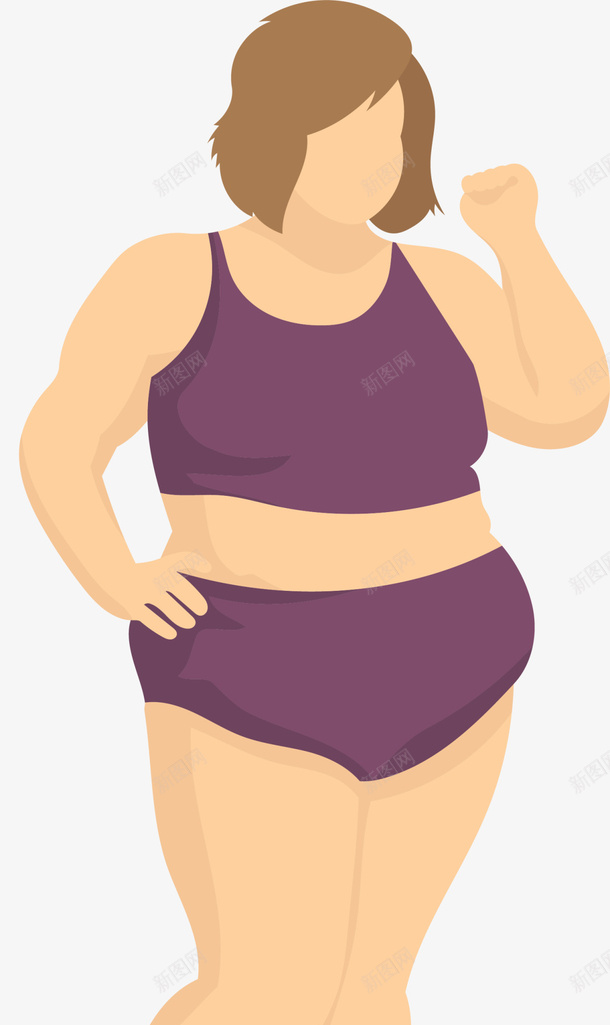 减肥运动紫衣胖女孩png免抠素材_新图网 https://ixintu.com 世界肥胖日 体重 健康 紫衣女孩 肥胖的危害 胖女孩 胖子 锻炼女孩