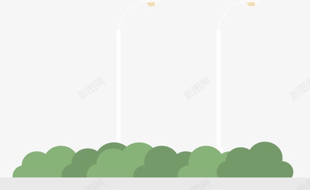 路边草丛矢量图ai免抠素材_新图网 https://ixintu.com 卡通 小草 草丛 路灯 矢量图