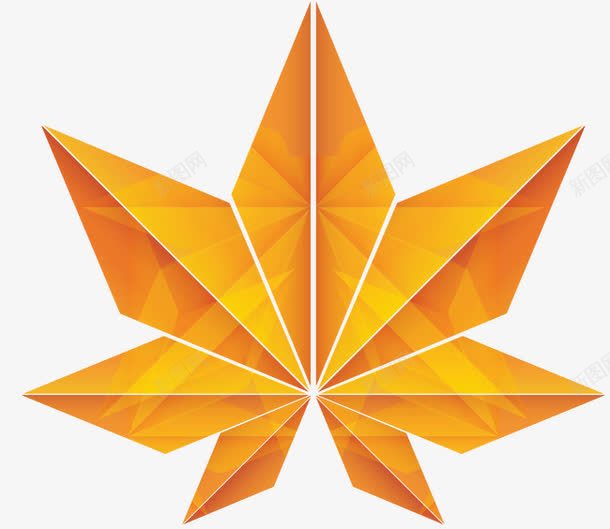 枫叶图案psd免抠素材_新图网 https://ixintu.com 图案 枫叶 金色