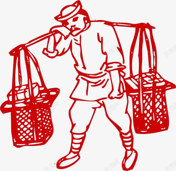 中国风摆摊人物剪影png免抠素材_新图网 https://ixintu.com 人物 剪影 国风 小摊贩 摆摊