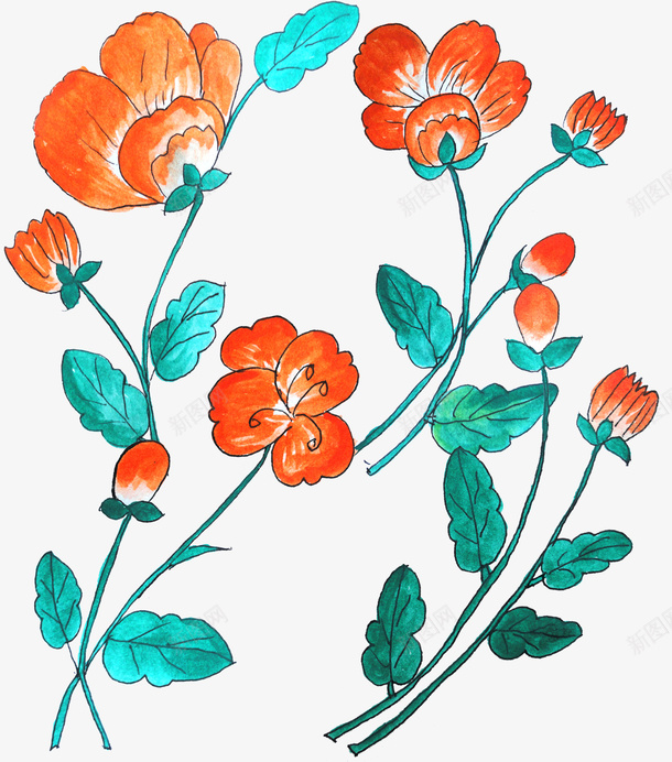 彩绘小清新格桑花png免抠素材_新图网 https://ixintu.com 彩绘 手绘插画 春天 花卉 花朵 装饰图案 鲜花