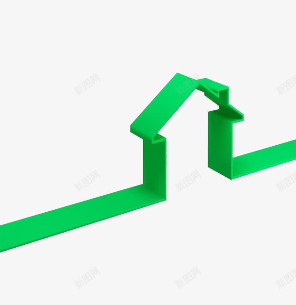 绿色房屋图标png_新图网 https://ixintu.com 图标 安全 素材 绿色 除甲醛
