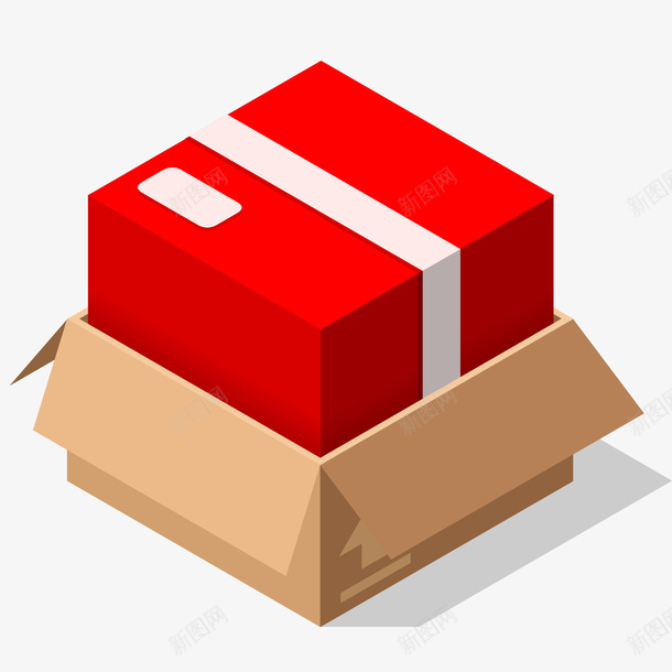 红色的物流货物包装矢量图ai免抠素材_新图网 https://ixintu.com 包装 快递 物流 红色 货品 货物 运输 矢量图