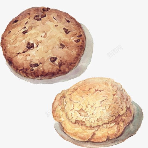 酥饼手绘画片png免抠素材_新图网 https://ixintu.com 手绘美食 核桃酥 焦黄色 酥饼 饼