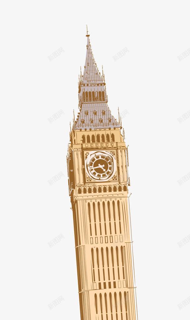 旅行钟楼建筑手绘卡通矢量图ai免抠素材_新图网 https://ixintu.com 免抠PNG 大本钟 建筑 旅游 欧洲 钟楼 矢量图