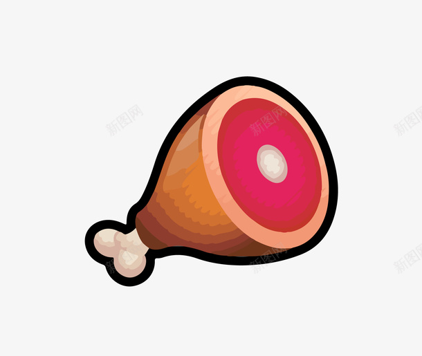大腿肉矢量图ai免抠素材_新图网 https://ixintu.com ai格式 冷鲜 大腿肉 扁平设计 烤肉 生肉 肉 肉类 肉食 食物 矢量图