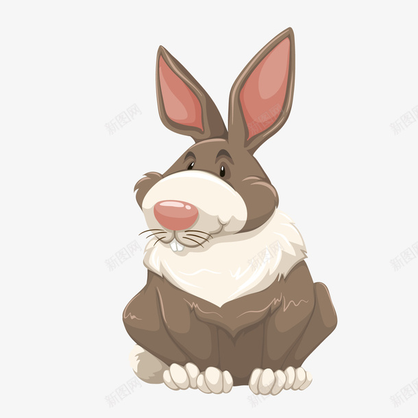 灰色小兔子卡通插画矢量图ai免抠素材_新图网 https://ixintu.com 光泽 卡通 卡通插画 可爱 小兔子 小灰兔 灰色 矢量图 质感
