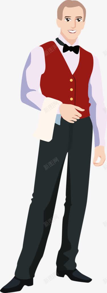 男服务员png免抠素材_新图网 https://ixintu.com 卡通服务员 手绘服务生 手绘西装 服务生男孩 男服务生 酒店服务员 餐饮店员工