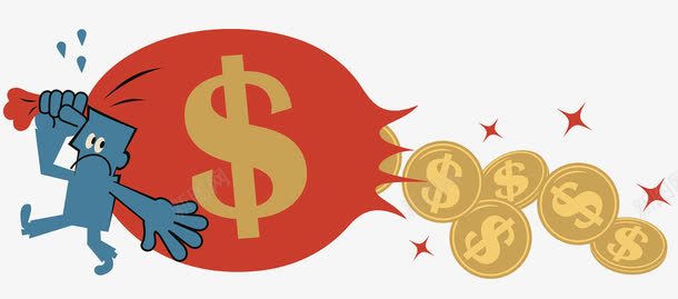 金融理财损失png免抠素材_新图网 https://ixintu.com 亏损 亏钱 理财 股市 财富 金融 钱币