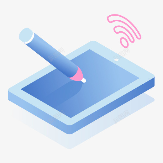 一台正在发出信号的平板电脑图标psd_新图网 https://ixintu.com 25D图标 专用笔 信号 发出 平板电脑 立体化 触摸屏